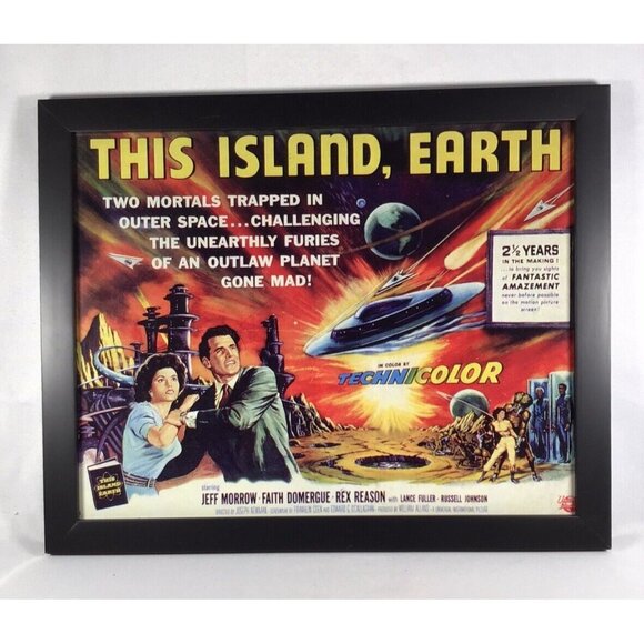 1955 Sci-fi Movie Poster “This Island, Earth” Framed Reprint Vibrant Graphics - Picture 1 of 9